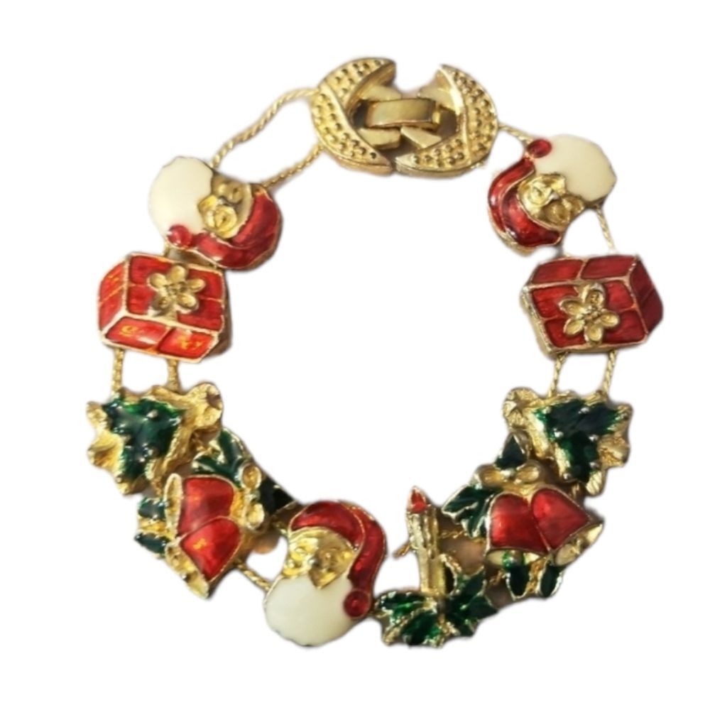 ‎Vintage Christmas Slide Bracelet 7"